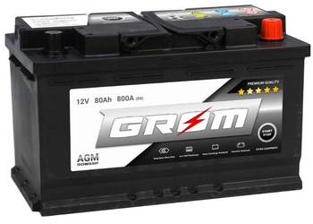 Akumulator 80Ah 800A Grom AGM start&stop P+