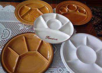 Talerze wielodzielne sygnowane LA FONDUE i inne.