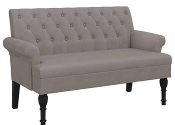 Ławka z oparciem kolor taupe 120x62x755 cm tkanina WM-372125