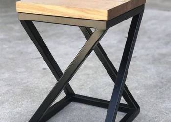 Hoker stołek LOFT NA WYMIAR barowy SOSNA stal industrialny mal. PROSZKOWO