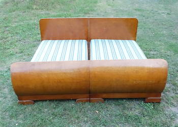 Stylowe Łóżko Małżeńskie Art Deco / Retro (2w1 – Możliwość Rozdzielenia)