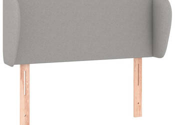 Zagłówek uszak jasnoszary 103x23x78/88 cm tkanina WM-3116854