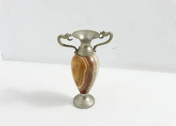 Unikatowy świecznik z ONYKSU – Smoki – Vintage 15 cm