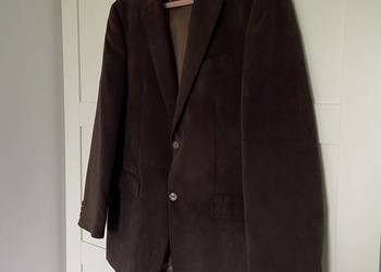 Digel Marynarka męska 52 L/XL brązowa czekoladowa imitacja zamszu casual