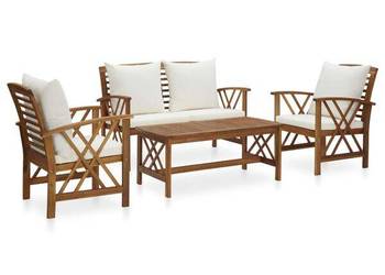 vidaXL 4-cz. zestaw wypoczynkowy do ogrodu, poduszki(SKU:3057987)