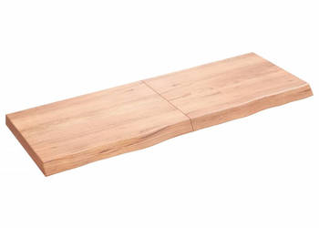 Półka brązowa 140x50x(2-6) cm lakierowane lite drewno dębowe WM-363705