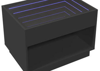 Stolik kawowy z LED Infinity czarny 70x50x50 cm WM-847659