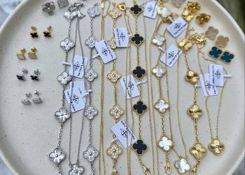 Kolczyki naszyjnik bransoletka łańcuszek VC