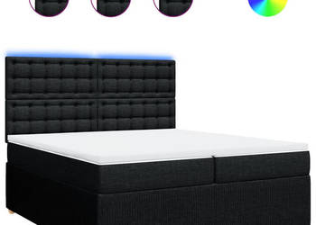 Łóżko z Materacem Kontynentalne Czarne Do Sypialni 200x200 cm WM-3294479