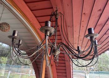 Lampa / Żyrandol wiszący czarny w stylu Rustykalnym