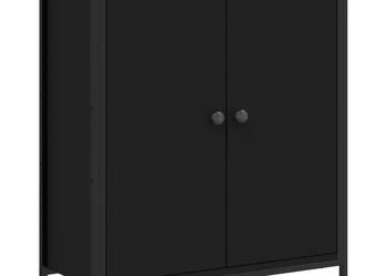 Szafka czarna 70x30x80 cm materiał drewnopochodny WM-835534