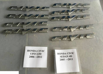 HONDA CIVIC UFO VIII 2007 NAPIS ZNACZEK EMBLEMAT