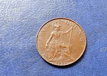 Stare monety 1 farthing 1921 Anglia