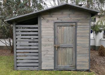 Domek narzędziowy 2 x 2m + drewutnia 1,1 x 2m