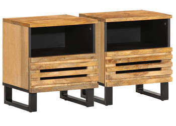 Szafki nocne 2 szt. 40x34x46 cm lite surowe drewno mango WM-377467