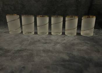 Zestaw szklanek z matowego szkła z PRL