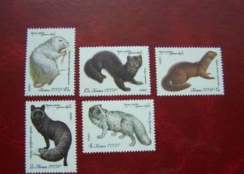 ZSRR 1980 MNH Mi. 4968/72 Fauna Zwierzęta Futerkowe  a