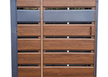 Wiata Śmietnikowa 1x0,4m furtka - drewnopodobny dwuspad TS652