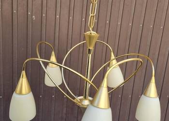 Żyrandol vintage PRL mosiądz