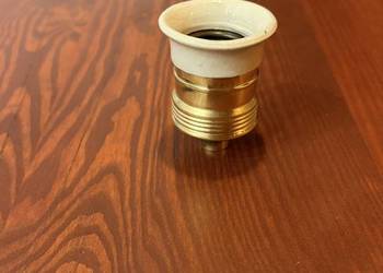 Stara przedwojenna oprawka mosiężna gwint E27 i porcelanką