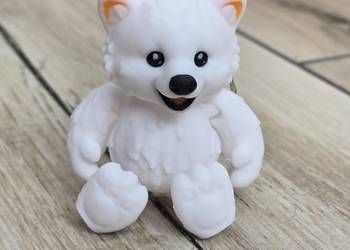Uroczy Breloczek Biały Miś 3D - Brelok Druk3D Keychain