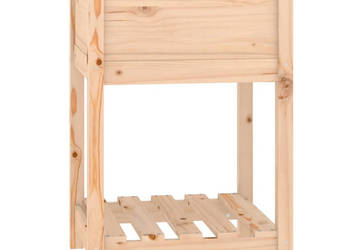 Donica z półką 54x54x81 cm lite drewno sosnowe WM-823773