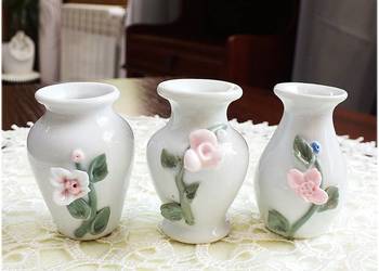 Mini Wazoniki ceramiczne AMSEL Zestaw 3szt. Niemcy lat 70' DDR