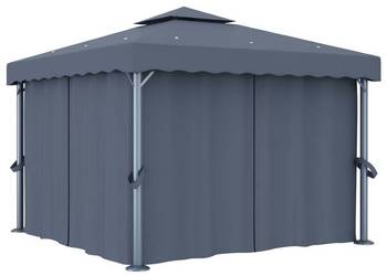 vidaXL Altana ogrodowa z zasłonami, 3 x 3 m, antracytowa(SKU:3053378)