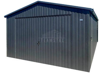 Garaż blaszany 5x6 m - brama uchylna - drzwi rynny dach TS1310