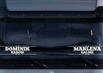 Naklejka imienna z imieniem TIR BUS biała bez tła fajna gadżet tanio