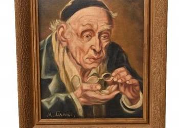 M. Lisowski - Żyd Liczący Pieniądze - Obraz Symbolizujący Szczęście