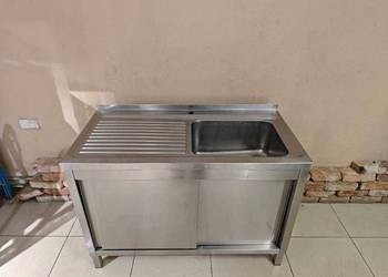 Zlew gastronomiczny z szafką 120x60 - komora po prawej
