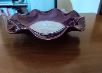 Duża kolekcjonerska misa/patera ozdobna na owoce w kształcie kwiatu/liscia