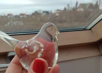 Szkło ptak wróbelek przycisk do papieru figurka