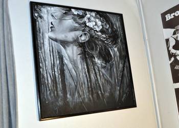 Abstrakcja duży nowoczesny surrealizm salon sypialni kobieta