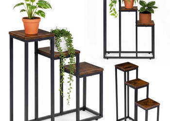 Kwietnik stojący stojak na kwiaty ozdoby 3 półki loft ModernHome