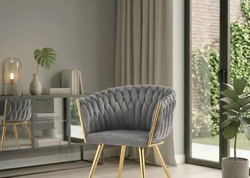 Szare Krzesło Tapicerowane Rosa-B, Wysyłka 24H, Dostawa 0zł