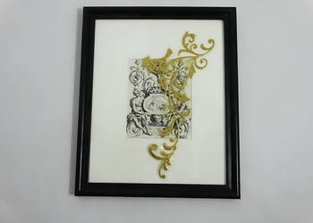 Grafika Klasyczna w Ramie 27x33 cm z Odklejaną Złotą Ozdobą 2w1