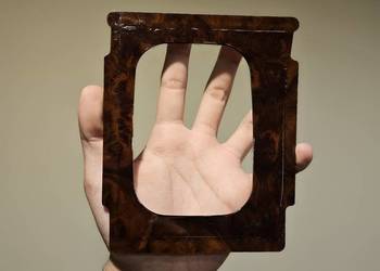 Popielniczka + dekor automatu Audi 80 ciemne drewno