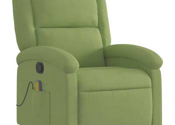 vidaXL Rozkładany fotel masujący, jasnozielony, (SKU:371811)