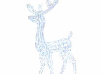 vidaXL Świąteczny renifer, akrylowy, 140 zimnych białych diod(SKU:329782)