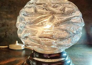Lampa Art  Deco, grube szkło, vintage, prl