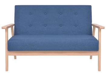 vidaXL 2-osobowa sofa tapicerowana, niebieska（SKU:244655）