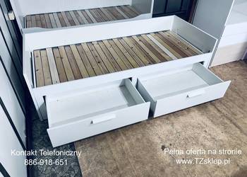 IKEA BRIMNES Łóżko Leżanka z 2 szufladami, 2 materace IKEA ,białe Transport