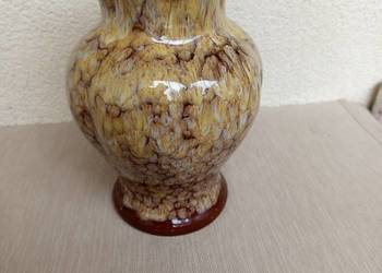 Piękny stary  Wazon z brązowej ceramiki FOREIGN wys.25 cm.  - Vintycz