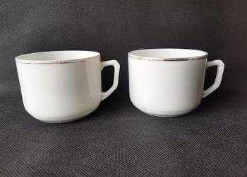 Stare przedwojenne 2 filiżanki porcelana Ćmielów fason Gniezno Art Deco