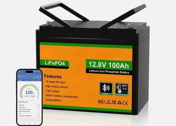 12V 100Ah LiFePO4 Lithium akumulator z funkcją Bluetooth