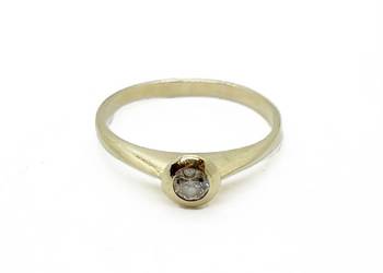 Zloty Pierścionek Próby 585 1,92g Rozmiar 16 Cyrkonia Ocechowany
