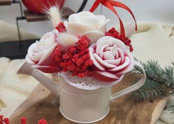 Flowerbox ze świec sojowych zapachowych Prezent Walentynki