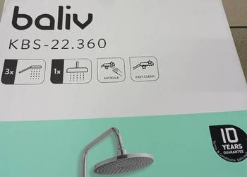 Bateria prysznicowa termostatyczna z deszczownicą i słuchawką Baliv